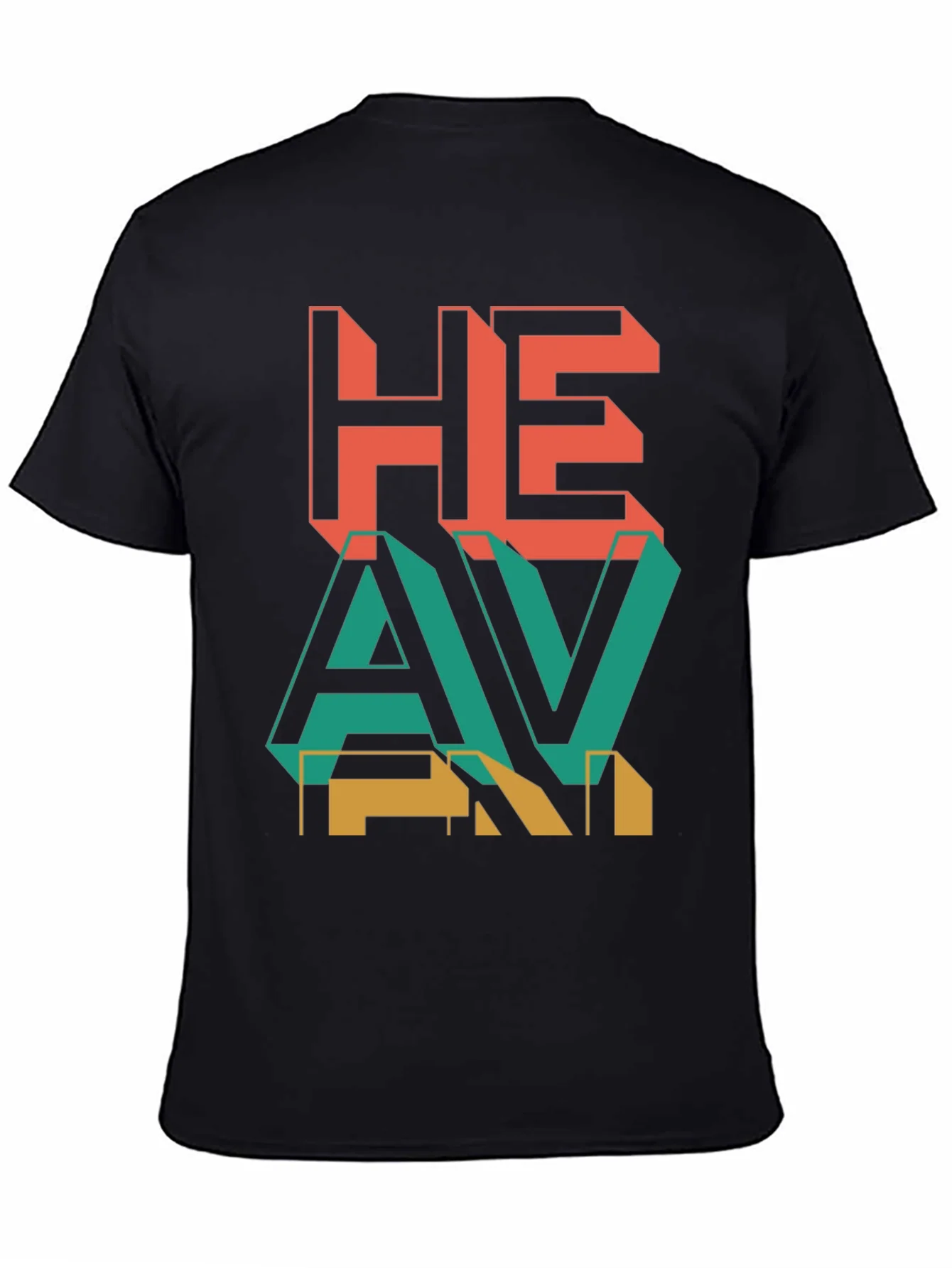 Heavy Retro Graphic Print Black T-Shirt