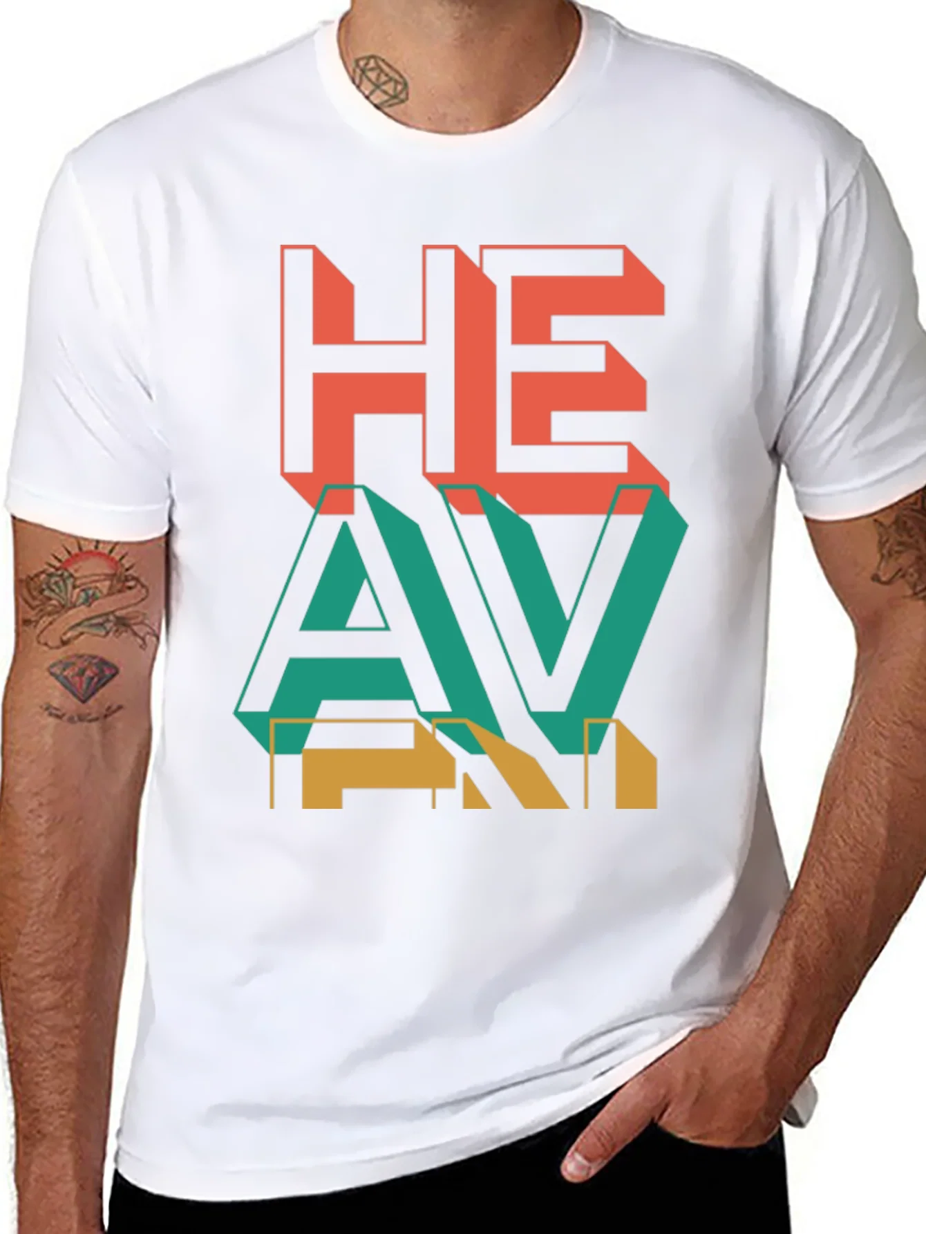 Heavy Retro Graphic Print Black T-Shirt