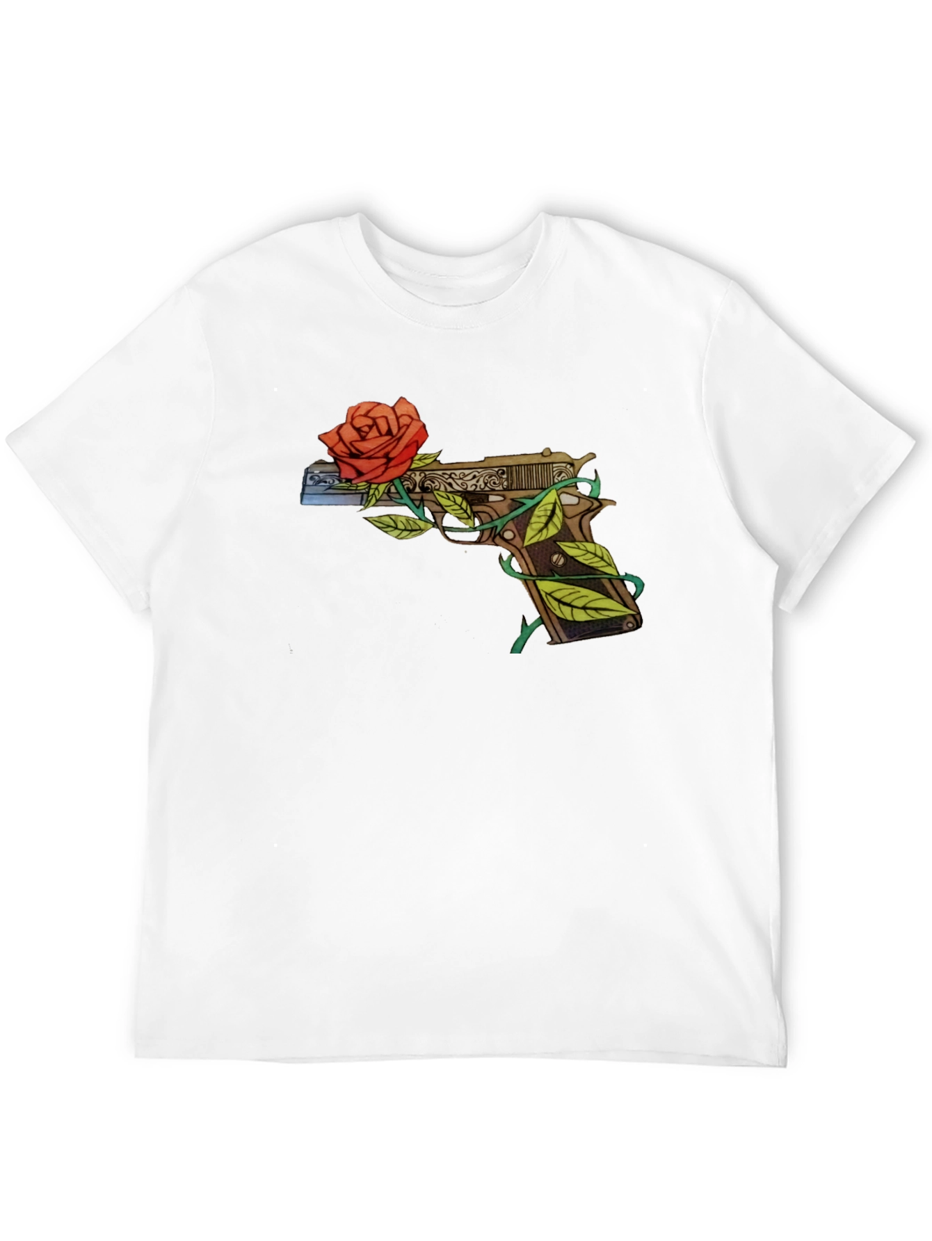 Gun and Roses Graphic T-Shirt - Edgy Streetwear