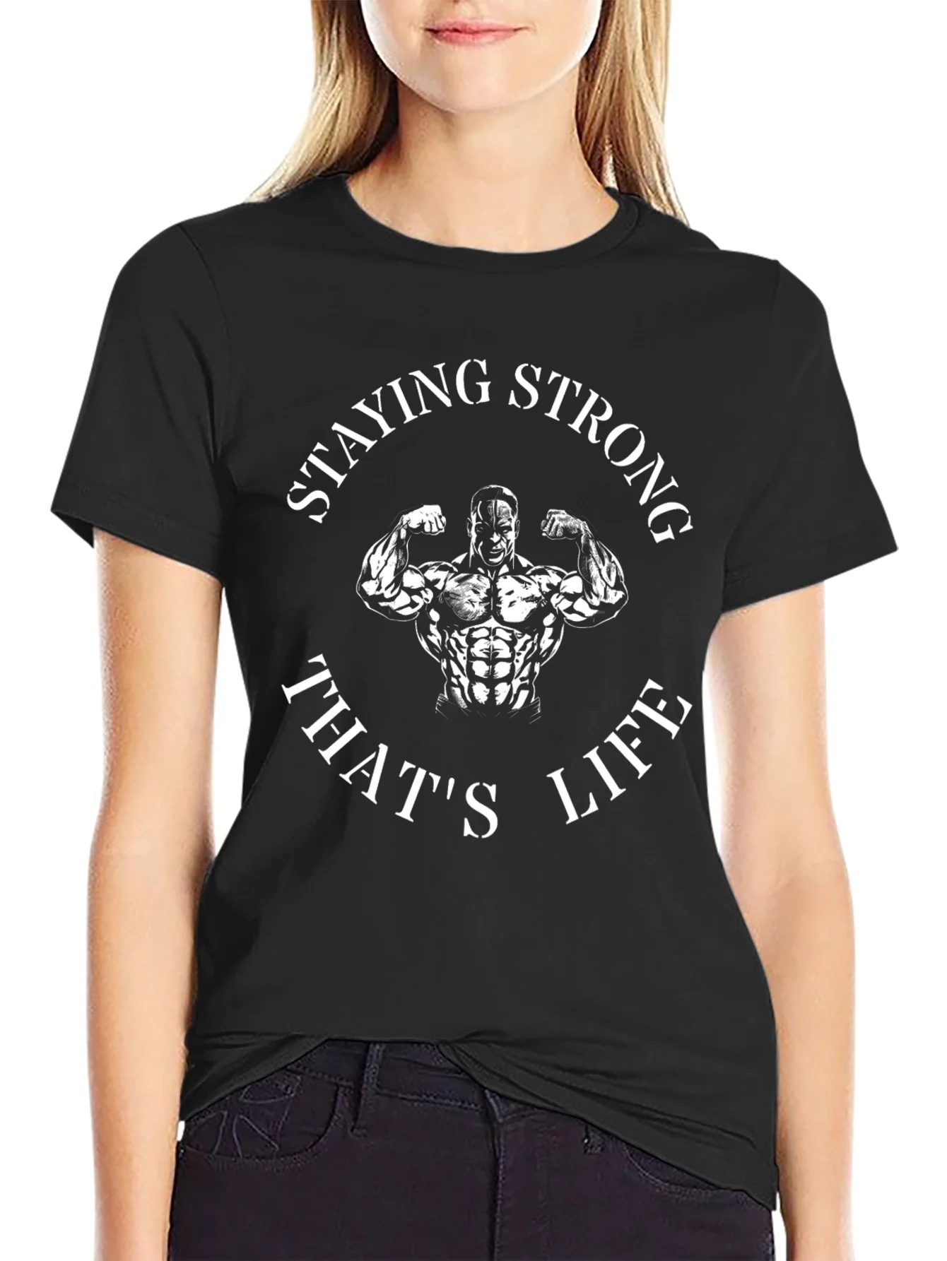 Staying Strong T-Shirt - Bodybuilder Design