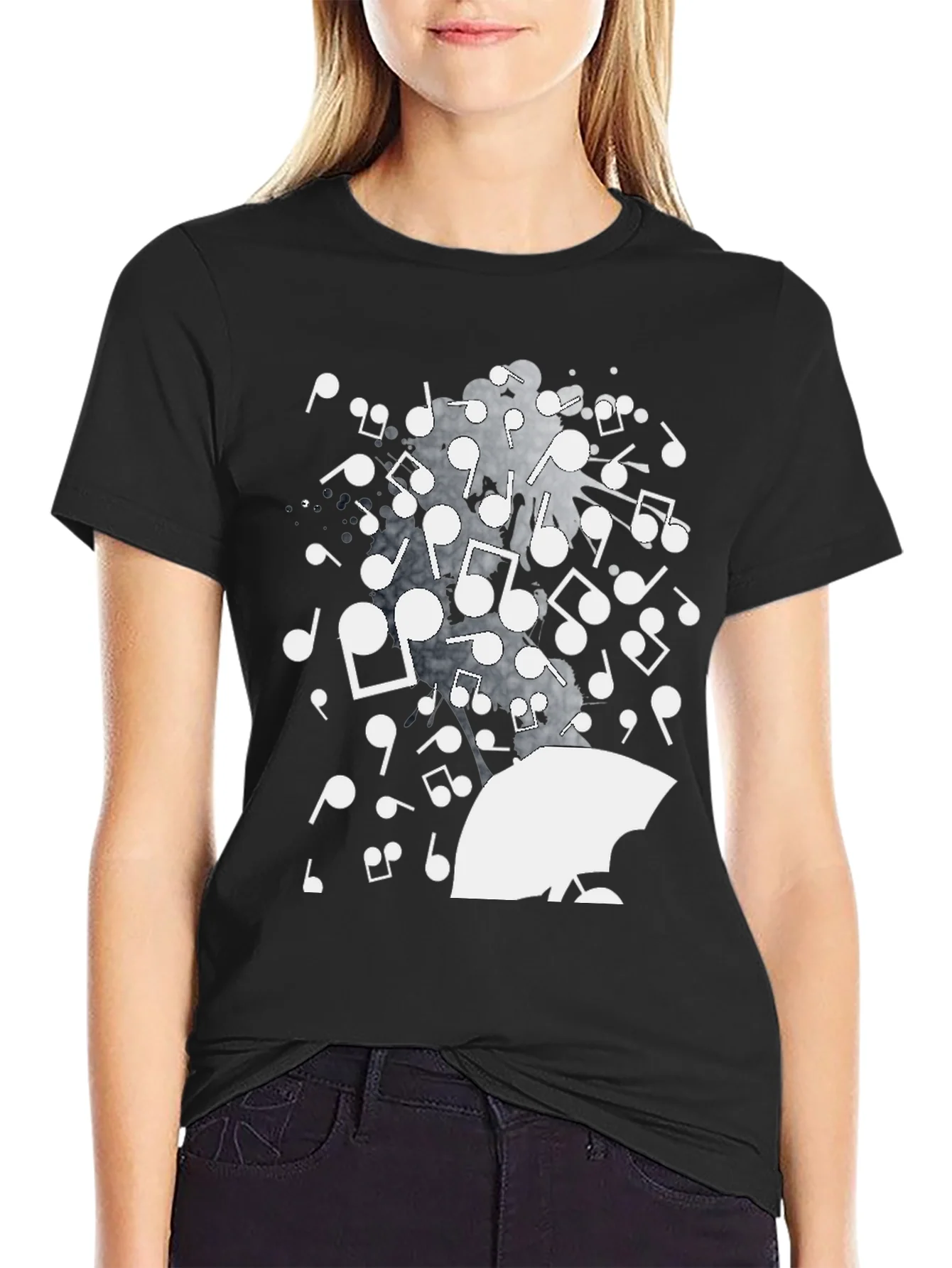 Musical Rain Graphic Tee - Unique Design